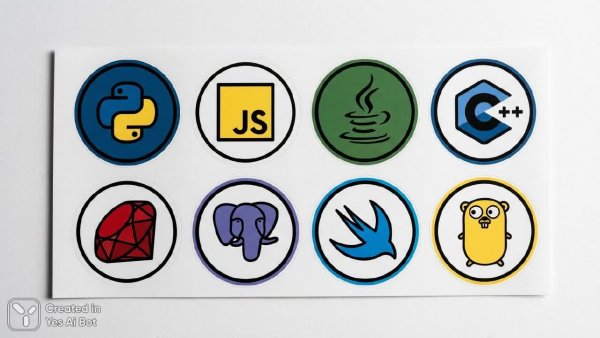 Иконки языков программирования: минимализм и векторная графика. Генерация из нейросети NanoBanana