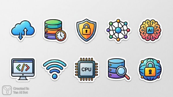 IT-концепции: минималистичный набор иконок в стиле векторной графики. Картинка из нейронной сети Нано Банана