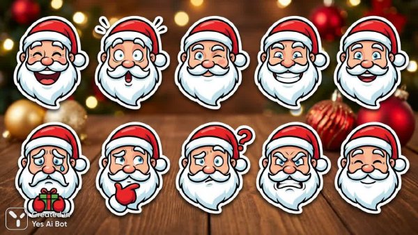 Веселый Санта: коллекция минималистичных иллюстраций в стиле 2D. Нейронная сеть Nano Banana