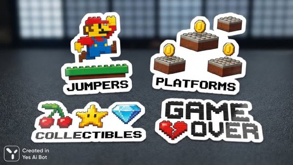 Яркие мини-игры в стиле Лего: пиксельная графика и веселый геймплей для мобильных устройств. Картинка из нейронной сети NanoBanana