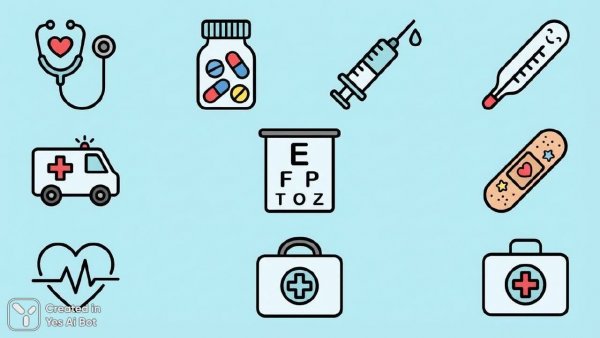 Медицинские иконки: минимализм и векторная графика для здоровья. Нейронная сеть Nano-Banana