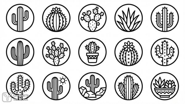 Современные кактусы: минималистичный набор векторных иллюстраций. Картинка из нейросети NanoBanana