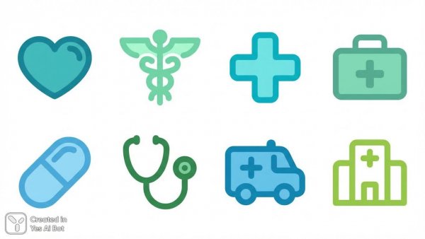 Медицинские иконки: минимализм и современный дизайн для вашего проекта. Генерация из нейросети Nano-Banana