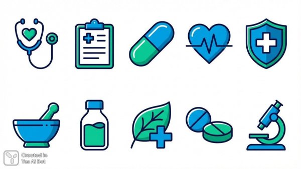 Медицинские символы в стиле минимализм для клиники. Генерация из нейронной сети NanoBanana