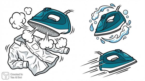 Игривые макеты: динамичный дизайн утюга в современном стиле. Картинка из нейронной сети Нано Банана