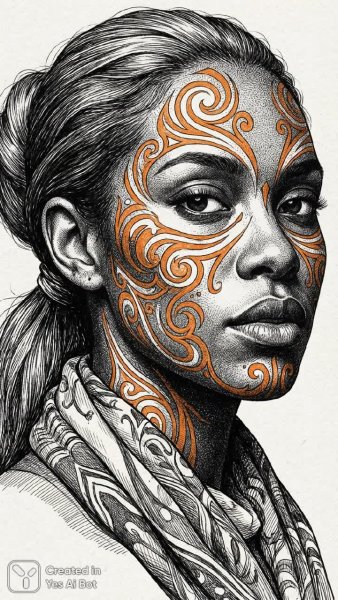 Яркий портрет: красота в смелых линиях и контрастных цветах. Картинка из нейросети Нано Банана