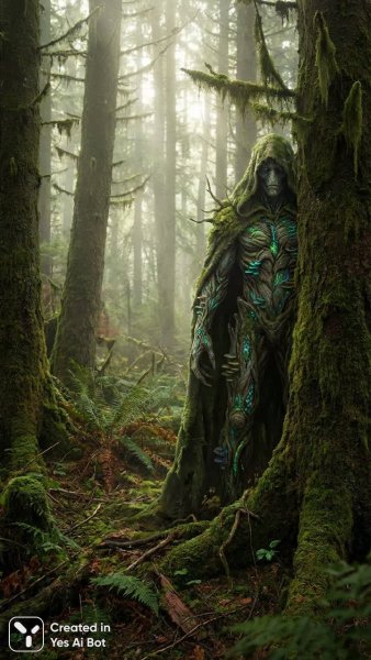 Лесной дух славянской мифологии: загадочный леший в древнем бору. Генерация из нейронной сети Nano-Banana