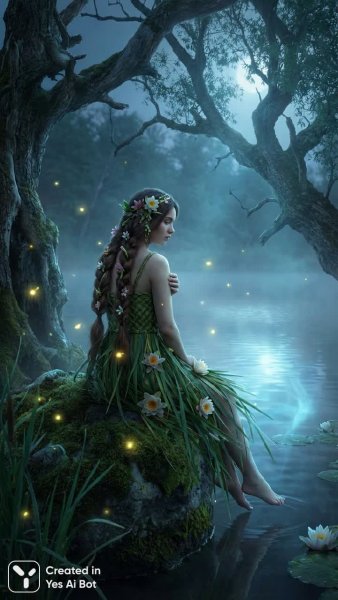 Загадочная русалка: мифы славянского фольклора в профессиональной фотографии. Нейросеть Nano Banana