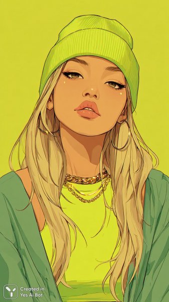 Яркая красота: дерзкий взгляд и неоновые краски современной девушки. Картинка из нейросети Midjourney