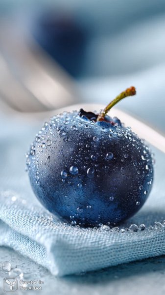 Свежая голубика: макросъемка в студии с Nikon D850. Картинка из нейросети Миджорни