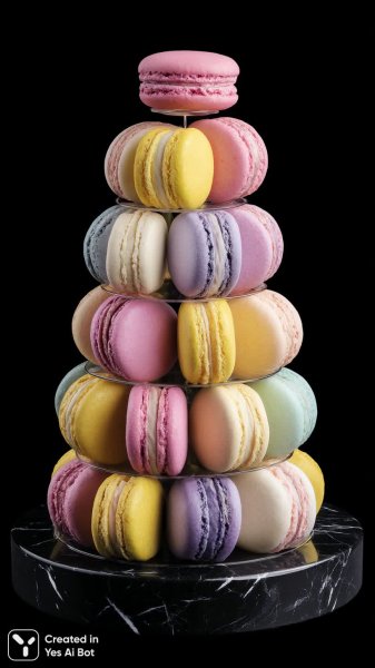 Изысканная симфония макарон: красота в деталях и ярких цветах. Нейросеть Миджорни