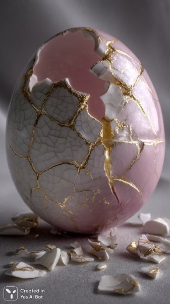 Разбитое яйцо: нежность и текстура в фотореалистичном стиле. Картинка из нейросети Midjourney