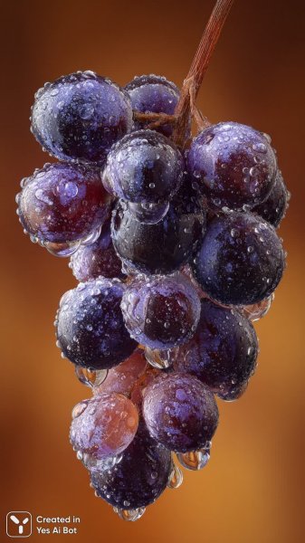Изысканный виноград: капли росы и макросъемка в студии. Картинка из нейронной сети Миджорни