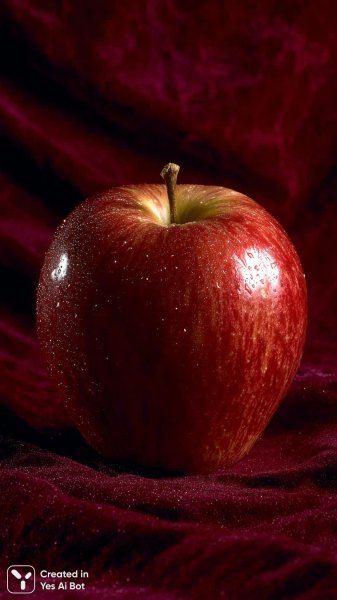 Яблочный рефлект: макросъемка сочного грин яблока на темном фоне. Генерация из нейросети Midjourney