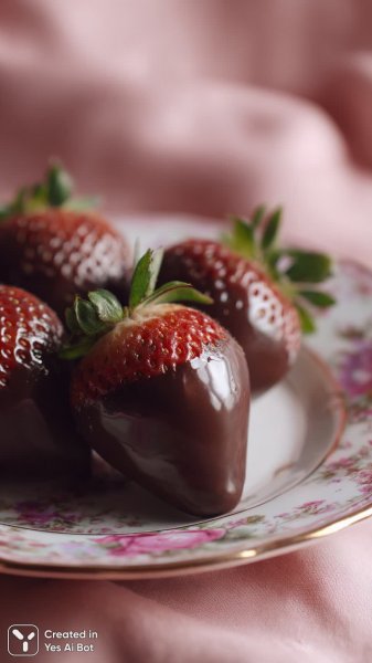 Изысканные клубники в шоколаде: романтика и нежность в каждом кадре. Изображение из нейросети Миджорни