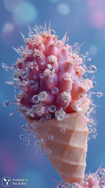 Розовый кактус: сладкий десерт в стиле фотореализма. Нейронная сеть Миджорни