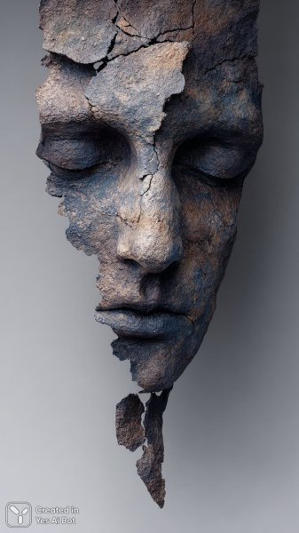 Абстрактное отчаяние: голова и ноги в перевернутых цветах. Картинка из нейронной сети Midjourney