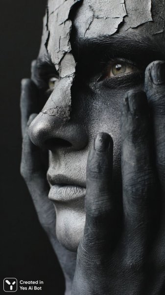 Фрагменты памяти и бурные эмоции в монохромном мире. Картинка из нейронной сети Midjourney