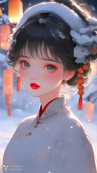 Зимняя сказка: нежная иллюстрация в стиле туши и пастели. Картинка из нейросети Qwen Ai Images