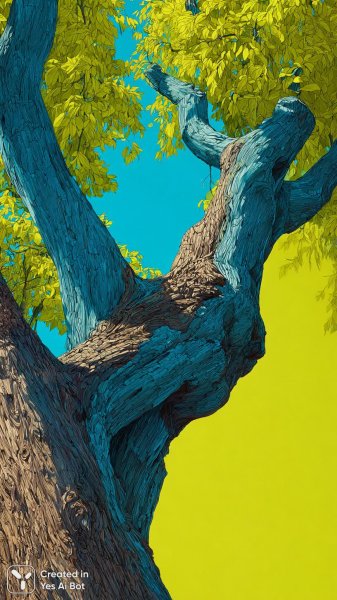 Яркий контраст: желтый, синий и сочный лайм. Генерация из нейросети Midjourney