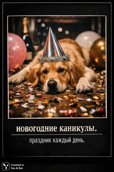 Собака и новогоднее разочарование в черно-белом фото. Нейросеть Sora