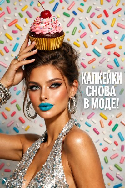 Яркая красота и капкейки: новая мода на смелые образы. Генерация из нейросети Sora Ai Images