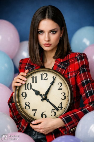 Элегантность и время: взгляд сквозь красную клетку и воздушные шары. Генерация из нейронной сети Sora Images