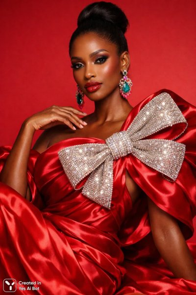 Очарование красного шелка: элегантность и утонченная красота в деталях моды. Картинка из нейронной сети Sora