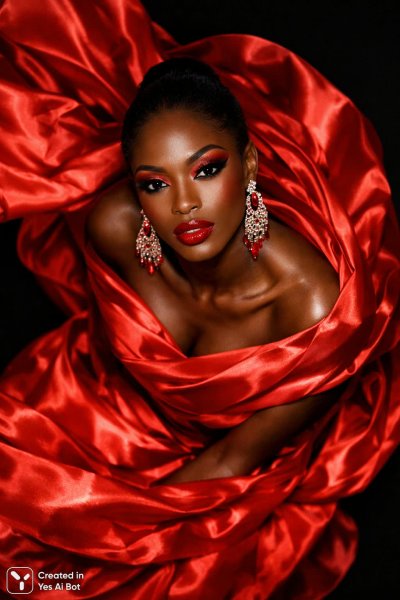 Портрет в красном: роскошь, стиль и драматичный акцент на деталях. Нейронная сеть Sora Image
