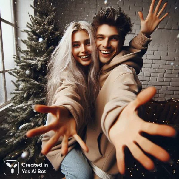 Зимнее настроение: теплая встреча в объятиях света и красок. Нейронная сеть Dalle