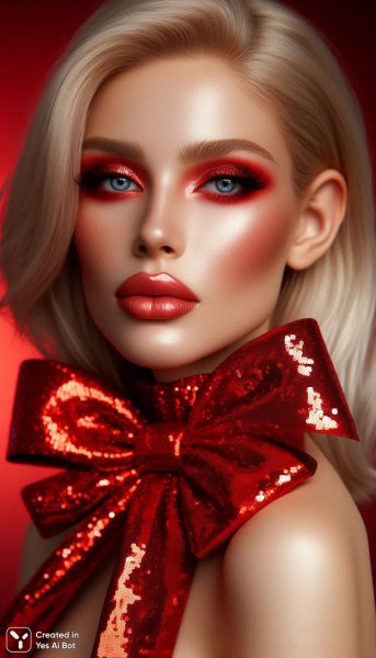 Блондинка в красном: эффектный образ и глубокая детализация. Генерация из нейросети Dalle-3