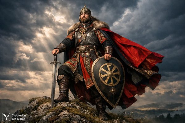 Илья Муромец на холме: эпическая слава древних преданий. Нейронная сеть Sora