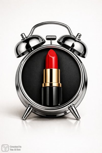Будильник-помада: сюрреалистичный концепт с яркими деталями. Генерация из нейронной сети Sora