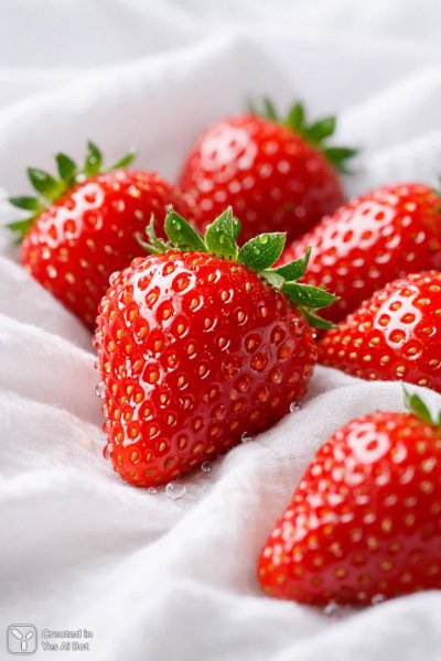 Красные клубники крупным планом: летняя свежесть в деталях и минимализме. Картинка из нейронной сети Sora