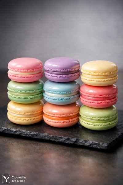 Изысканные макаруны: пастельные оттенки и безупречная детализация. Генерация из нейросети Sora images Ai