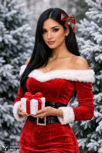 Рождественская фотосессия в стиле Санты: уют и волшебство зимнего леса. Изображение из нейронной сети Sora images Ai