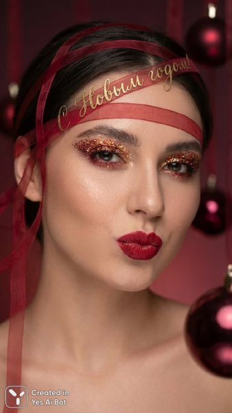 Бордовые шары и новогоднее настроение: идеальный фото-рецепт. Генерация из нейронной сети NanoBanana