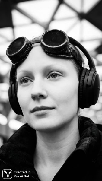 Портрет футуристической элегантности в черно-белом стиле. Картинка из нейронной сети Нано Банана