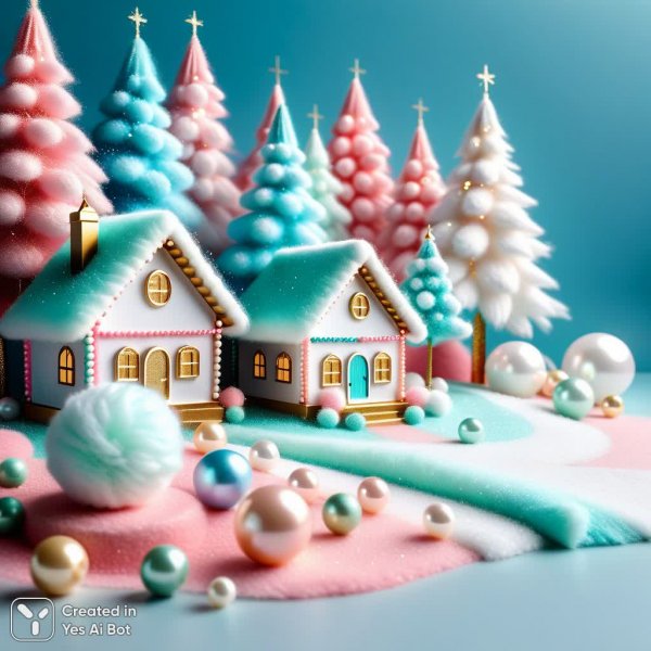 Зимняя сказка: объемное великолепие меха, жемчуга и блеска. Картинка из нейросети Stable Diffusion