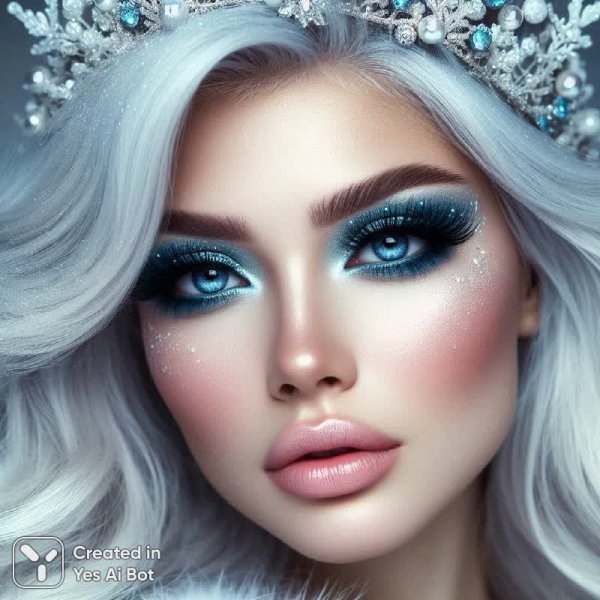 Ледяная королева января: завораживающий портрет в снежной буре. Генерация из нейронной сети Dalle-3
