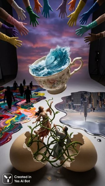 Сюрреалистичный мир: фотореализм и гипердетализация в студийном освещении. Картинка из нейронной сети NanoBanana