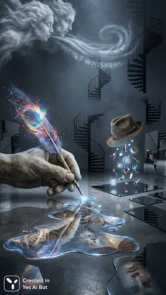 Сюрреалистичная фантазия: Рука, Перо из Звезд и Бесконечные Лестницы. Нейросеть Nano-Banana