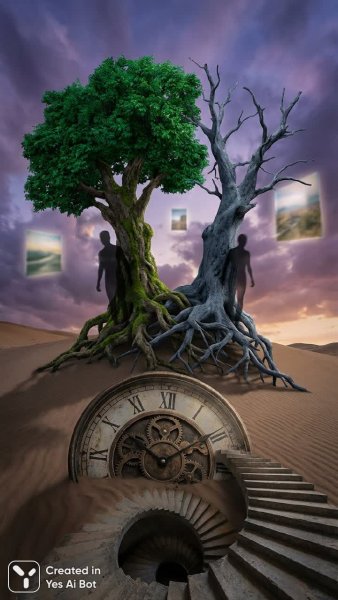 Сновидческая реальность: симфония света и теней в сюрреалистичном пейзаже. Изображение из нейронной сети NanoBanana