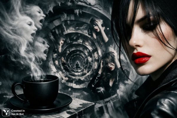 Внутренний хаос: спираль безумия и призрачных шепотов. Картинка из нейросети Sora Images