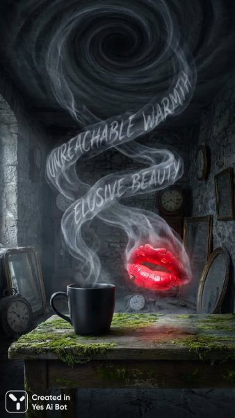 Красные губы и черный кофе: прикосновение неуловимой красоты. Картинка из нейронной сети Нано Банана