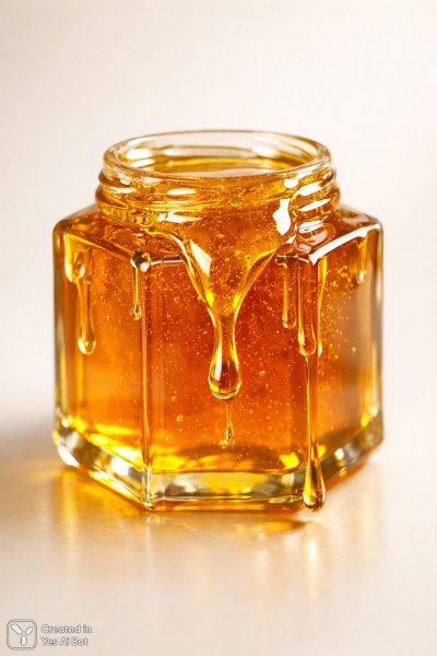 Золотой мед: капли света и тепла в янтарном сиянии студии. Нейронная сеть Sora Images