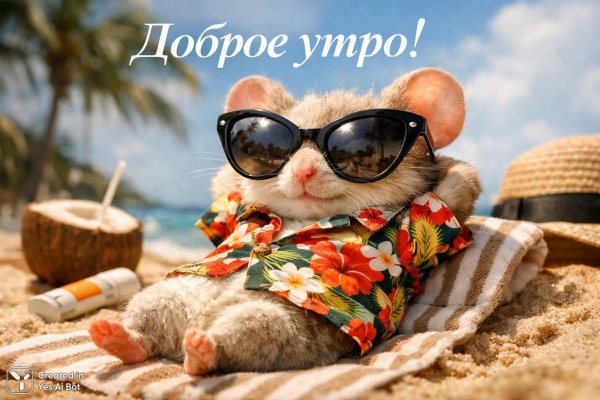 Мышонок на пляже встречает солнечное утро в Гавайи. Нейросеть Sora Images