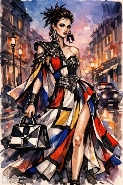 Модный портрет: сплав МакКуина и Ив Сен-Лорана в стиле 60-х. Нейросеть Sora Image