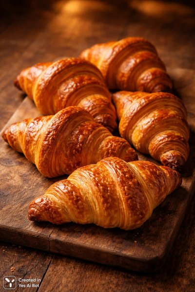 Изысканные круассаны: золотистый цвет и хрустящие слои в студийной съемке. Изображение из нейронной сети Sora Ai Images