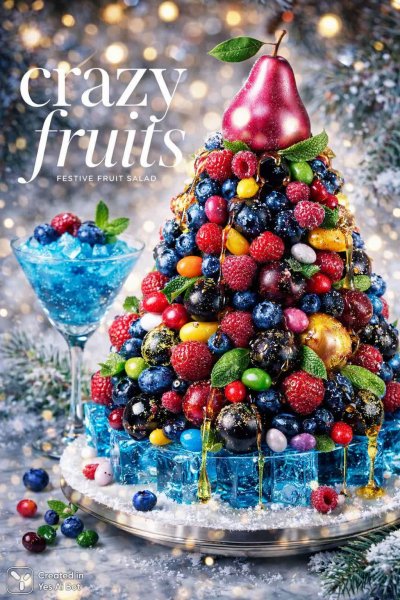 Безумный фрукт: Новогодний десерт своими руками. Изображение из нейросети Sora Ai Images